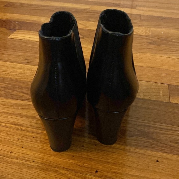 H&M Women’s Black Leather Heeled Booties Size 38 - Picture 4 of 8